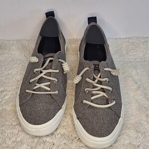 Sperry Gray and White Sneakers with Slip-On Comfort